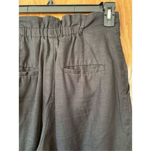Rene Derhy Cropped Wide‎ Leg Linen Culottes Black Size M - Picture 8 of 12